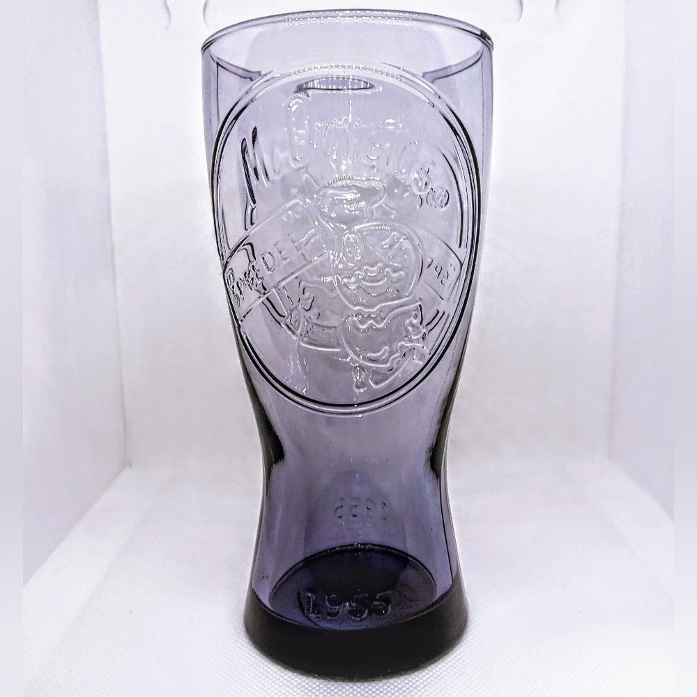 Vintage 1955 Purple McDonald's Speedee Mascot Commemorative Coca-Cola Glass 16oz